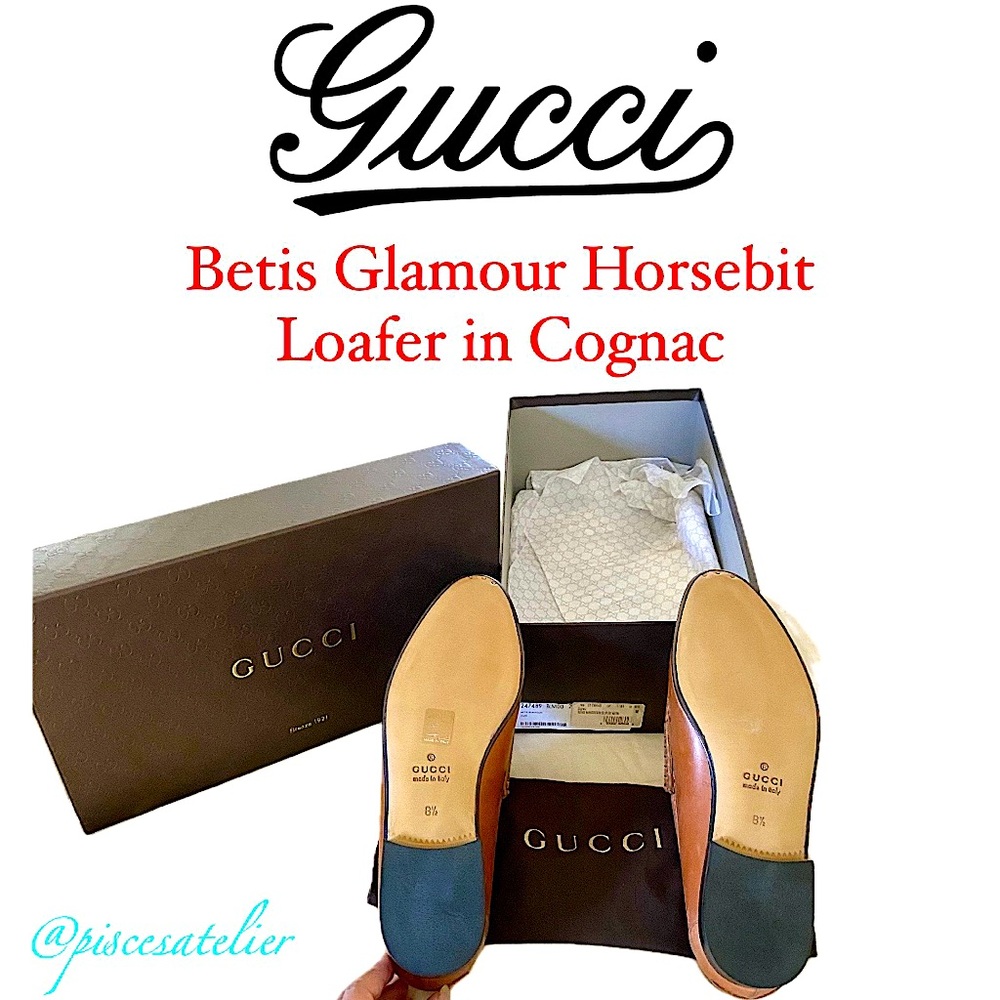 Gucci Betis Glamour Cuir Cognac Leather Horsebit Loafer 247489 BLM00 2535, 8.5 - Picture 13 of 16